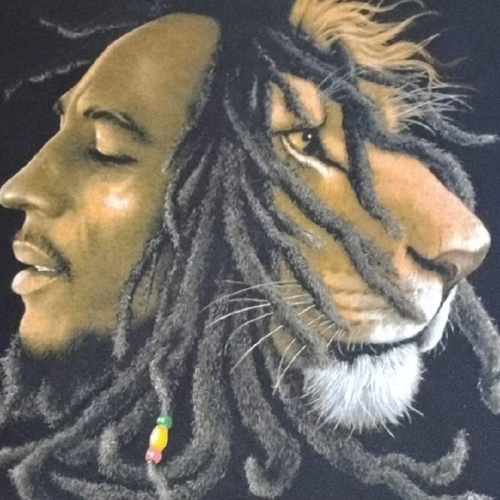 Zion Rootswear Black Tee with Artistic Design